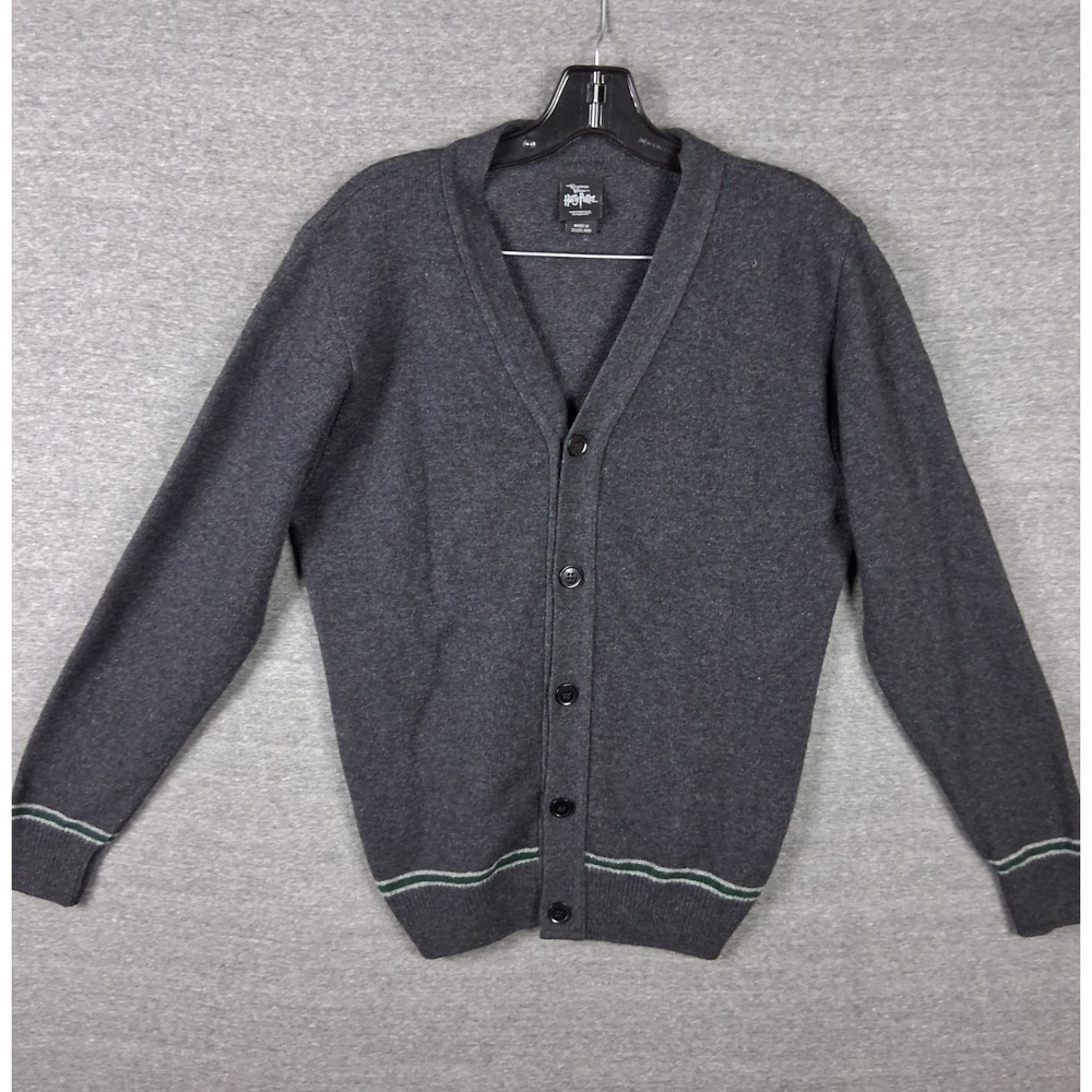 Harry‎ Potter Sweater Small Gray Cardigan Scotland Wool Blend Hogwarts Preppy
